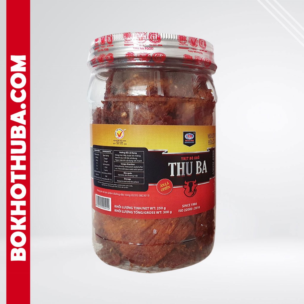 Bò khô Thu Ba - Bò khô loại 300g (Hũ nhựa)